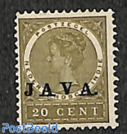 Netherlands Indies 1908 20c, JAVA, Stamp Out Of Set, Unused (hinged) - Other & Unclassified