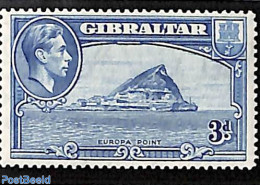 Gibraltar 1938 3p, Perf. 14, Stamp Out Of Set, Unused (hinged), History - Geology - Gibraltar