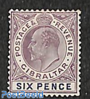 Gibraltar 1903 6d, WM Crown-CA, Stamp Out Of Set, Unused (hinged) - Gibilterra