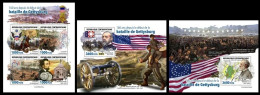 Central Africa  2023 160 Years Since The Beginning Of The Battle Of Gettysburg. (623) OFFICIAL ISSUE - Us Independence