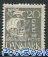 Denmark 1927 20ore, Grey, Stamp Out Of Set, Mint NH, Transport - Ships And Boats - Nuovi