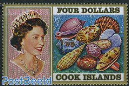Cook Islands 1974 $4, Stamp Out Of Set, Mint NH, Nature - Shells & Crustaceans - Maritiem Leven