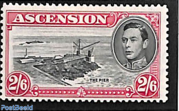 Ascension 1944 2/6sh, Perf. 13, Stamp Out Of Set, Unused (hinged) - Ascensione