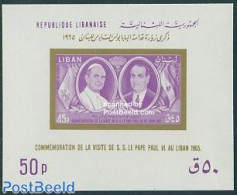 Lebanon 1965 Pope Paul VI Visit S/s, Mint NH, Religion - Pope - Religion - Papas