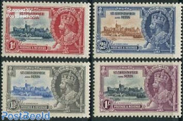 St Kitts/Nevis/Anguilla 1935 Silver Jubilee 4v, Unused (hinged), History - Kings & Queens (Royalty) - Art - Castles & .. - Familles Royales