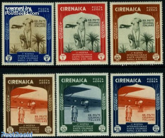Italian Lybia 1934 Colonial Exposition 6v, Airmail, Unused (hinged), Transport - Aircraft & Aviation - Flugzeuge