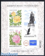 Hungary 1986 Ameripex S/s Imperforated, Mint NH, Nature - Flowers & Plants - Roses - Philately - Unused Stamps