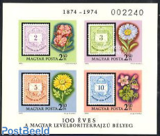 Hungary 1974 Stamps S/s Imperforated, Mint NH, Nature - Flowers & Plants - Stamps On Stamps - Ungebraucht