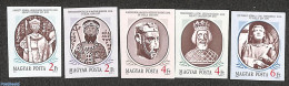Hungary 1986 Hungarian Kings 5v Imperforated, Mint NH, History - Kings & Queens (Royalty) - Ongebruikt