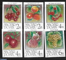 Hungary 1986 Fruits 6v Imperforated, Mint NH, Nature - Fruit - Wine & Winery - Ungebraucht