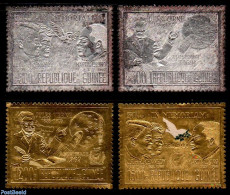 Guinea, Republic 1972 Moonlanding 4v, Mint NH, History - Transport - Various - American Presidents - Space Exploration.. - Fouten Op Zegels