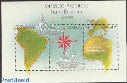 Grenada 2002 Amerigo Vespucci 3v M/s, Mint NH, History - Transport - Various - Explorers - Ships And Boats - Maps - Onderzoekers