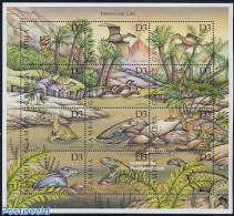 Gambia 1999 Prehistoric Life 12v M/s, Carnotaurus, Mint NH, Nature - Prehistoric Animals - Préhistoriques