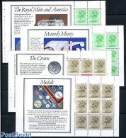 Great Britain 1983 The Royal Mint 4 Booklet Panes, Mint NH, Various - Money On Stamps - Nuovi