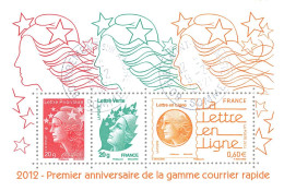 FRANCE 2012 BLOC PREMIER ANNIVERSAIRE COURRIER RAPIDE OBLITERE F 4687 - Afgestempeld