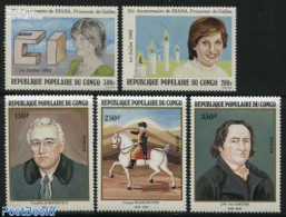 Congo Republic 1982 Anniversaries 5v, Mint NH, History - Nature - Charles & Diana - Kings & Queens (Royalty) - Politic.. - Königshäuser, Adel