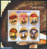 Saint Vincent 2001 Mushrooms 6v M/s, Mint NH, Nature - Mushrooms - Mushrooms