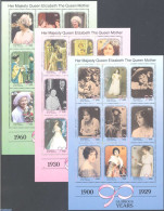 Saint Vincent & The Grenadines 1991 Queen Mother 3x9v M/s, Mint NH, History - Kings & Queens (Royalty) - Royalties, Royals