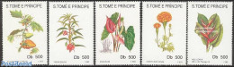 Sao Tome/Principe 1993 Flowers 5v, Mint NH, Nature - Flowers & Plants - Sao Tome And Principe