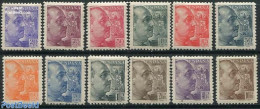 Spain 1939 Definitives, Franco 12v (with Designer Name SANCHEZ TODA), Unused (hinged) - Unused Stamps