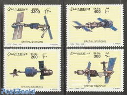 Somalia 2002 Space Station 4v, Mint NH, Transport - Space Exploration - Somalia (1960-...)