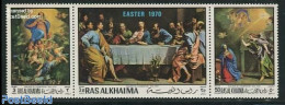 Ras Al-Khaimah 1970 Easter, Paintings 3v [::], Mint NH, Religion - Religion - Art - Paintings - Ras Al-Khaima