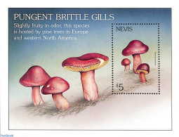 Nevis 2001 Mushrooms S/s, Russula Sardonia, Mint NH, Nature - Mushrooms - Champignons