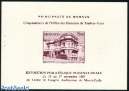 Monaco 1987 Philatelic Service, Special Print S/s No Postal Va, Mint NH - Unused Stamps
