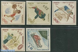 Monaco 1964 Olympic Games 5v, Imperforated, Mint NH, Sport - Judo - Olympic Games - Weightlifting - Ungebraucht