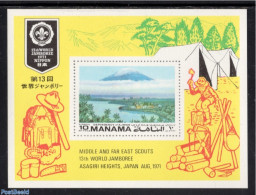 Manama 1971 World Jamboree S/s (Mount Fuji), Mint NH, Sport - Mountains & Mountain Climbing - Scouting - Climbing