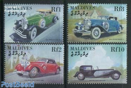 Maldives 2000 Automobiles 4v, Mint NH, Transport - Automobiles - Auto's