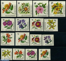 Burundi 1966 Flowers 16v Imperforated, Mint NH, Nature - Flowers & Plants - Orchids - Autres & Non Classés
