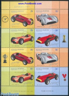 Argentina 2001 Racing Cars M/s, Mint NH, Sport - Transport - Autosports - Automobiles - Art - Handwriting And Autographs - Unused Stamps