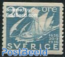 Sweden 1936 20o, Stamp Out Of Set, Unused (hinged), Transport - Post - Ships And Boats - Ungebraucht