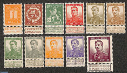 Belgium 1912 Definitives 11v, Unused (hinged) - Unused Stamps