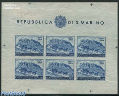 San Marino 1950 75 Years UPU M/s Imperforated, Mint NH, Nature - Horses - U.P.U. - Neufs