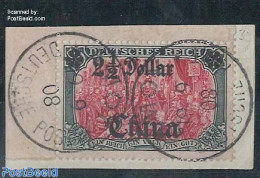 China (before 1949) 1906 German Post, 2.5$, Peace Print, Left Overprint, Type Ib, Used On Piece Of Letter, Used - China (offices)