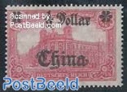 China (before 1949) 1918 German Post, 1/2$, War Print, Right Overprint, Mint NH - China (offices)