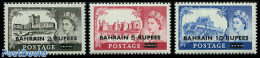 Bahrain 1955 Definitives 3v, Unused (hinged), Art - Castles & Fortifications - Châteaux