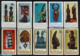 Burundi 1967 African Art 10v Imperforated, Mint NH, Nature - National Parks - Art - Art & Antique Objects - Sculpture - Natur