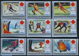 Burundi 1972 Olympic Winter Games 9v Imperforated, Mint NH, Sport - (Bob) Sleigh Sports - Ice Hockey - Olympic Winter .. - Winter (Other)