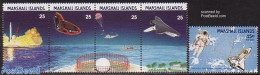 Marshall Islands 1988 NASA 5v (1v+[:::]), Mint NH, Sport - Transport - Parachuting - Space Exploration - Fallschirmspringen