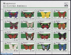 Nicaragua 1994 Butterflies 16v M/s, Mint NH, Nature - Butterflies - Philately - Nicaragua