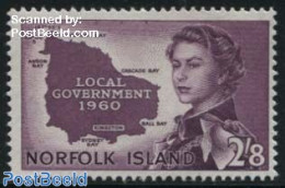 Norfolk Island 1960 Local Government 1v, Unused (hinged), Various - Maps - Géographie