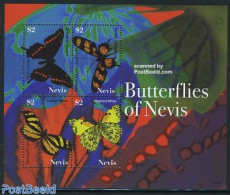 Nevis 2007 Butterflies Of Nevis 4v M/s, Mint NH, Nature - Butterflies - St.Kitts And Nevis ( 1983-...)