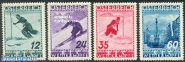 Austria 1936 Skiing Championship 4v, Mint NH, Sport - Transport - Skiing - Automobiles - Neufs