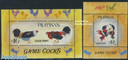 Philippines 1997 Rooster Fighting 2 S/s, Mint NH, Nature - Birds - Poultry - Philippines