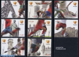 Portugal 2004 EC Football, Cities 8v, Mint NH, Sport - Transport - Football - Ships And Boats - Art - Bridges And Tunn.. - Unused Stamps