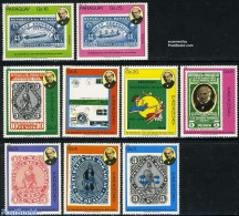Paraguay 1980 Sir Rowland Hill 9v, Mint NH, Transport - Sir Rowland Hill - Stamps On Stamps - Zeppelins - Rowland Hill