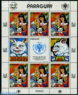Paraguay 1982 Year Of The Child M/s, Mint NH, Nature - Various - Cats - Year Of The Child 1979 - Art - Fairytales - Fairy Tales, Popular Stories & Legends